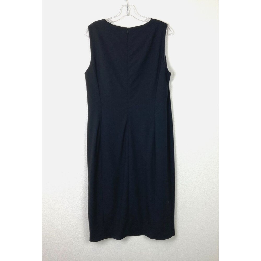 LAFAYETTE 148 Fitted Sheath Dress Size 10 Black Wool Office Business Minimalist - Picture 6 of 9